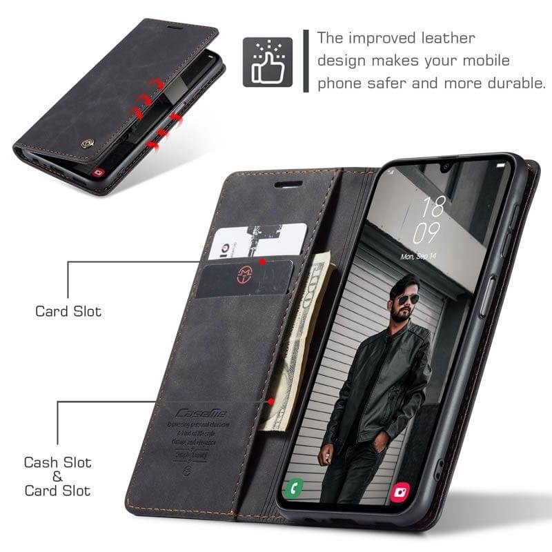 Samsung Galaxy A14/A24 4G CaseMe Leather Flip Cover with Wallet Slots - Image 9