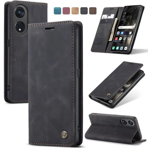 Oppo Reno 8T Series CaseMe Leather Flip Cover with Wallet Slots - Image 3