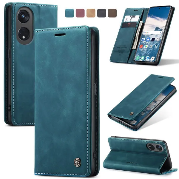 Oppo Reno 8T Series CaseMe Leather Flip Cover with Wallet Slots - Image 2