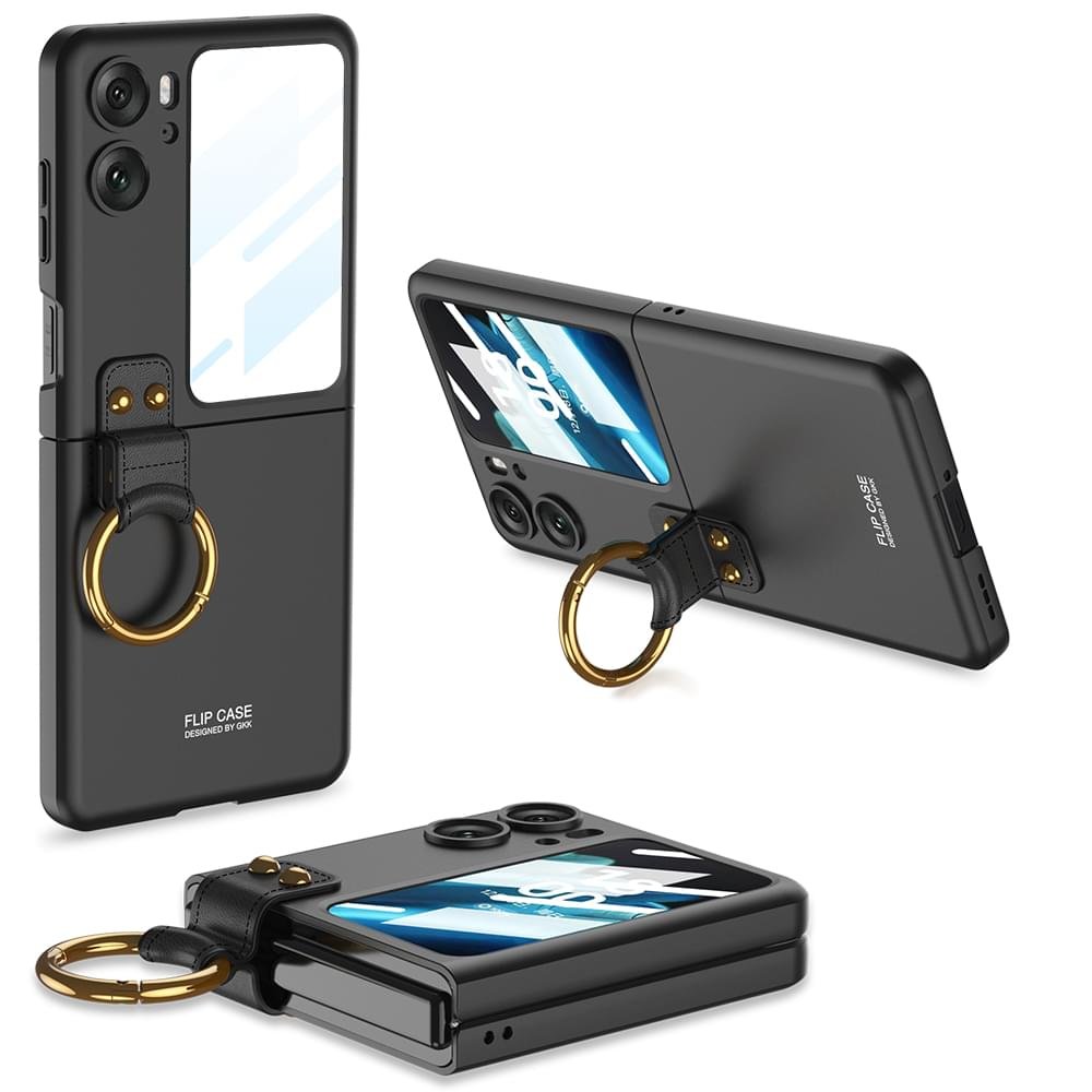 OPPO Find N2 Flip 5G GKK Case With Ring Stand Shockproof Back Glass Protector - Image 3