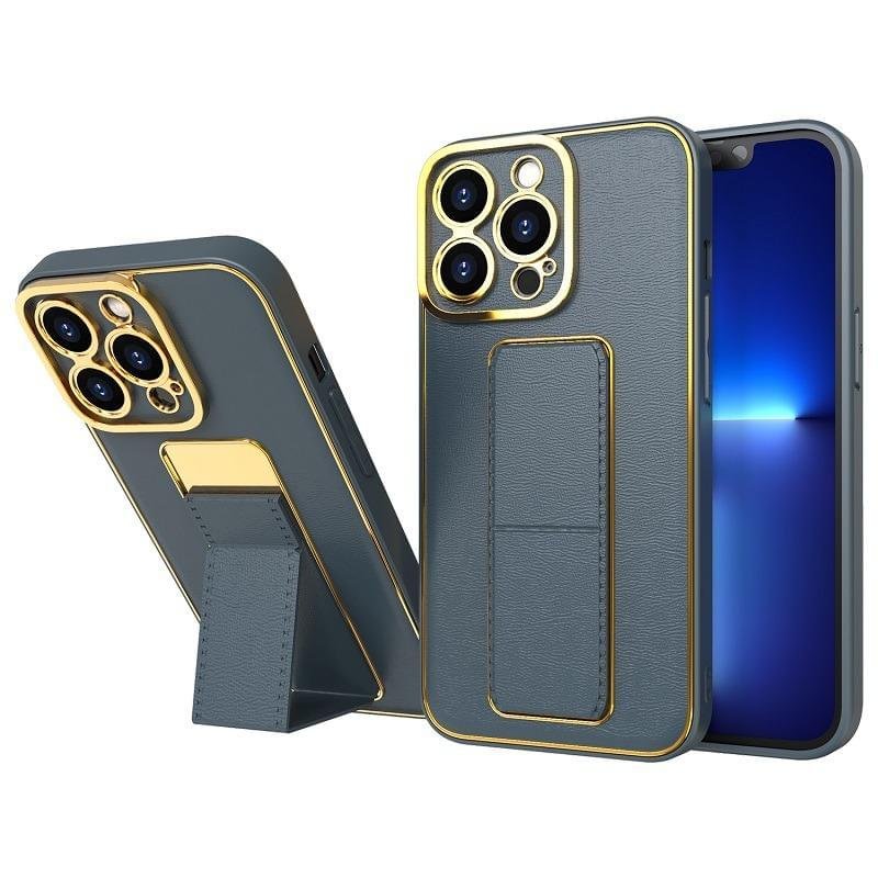 Premium Luxury Leather Case Magnetic Car Mount Holder Wrist Strap Case Kickstand Cover for iPhone Series - Image 21