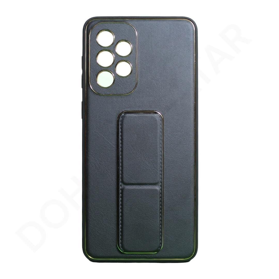 Premium Gold Electroplated Luxury Leather Case with Magnetic Car Mount Holder & Wrist Strap Case Kickstand for Samsung Galaxy A Series - Image 5