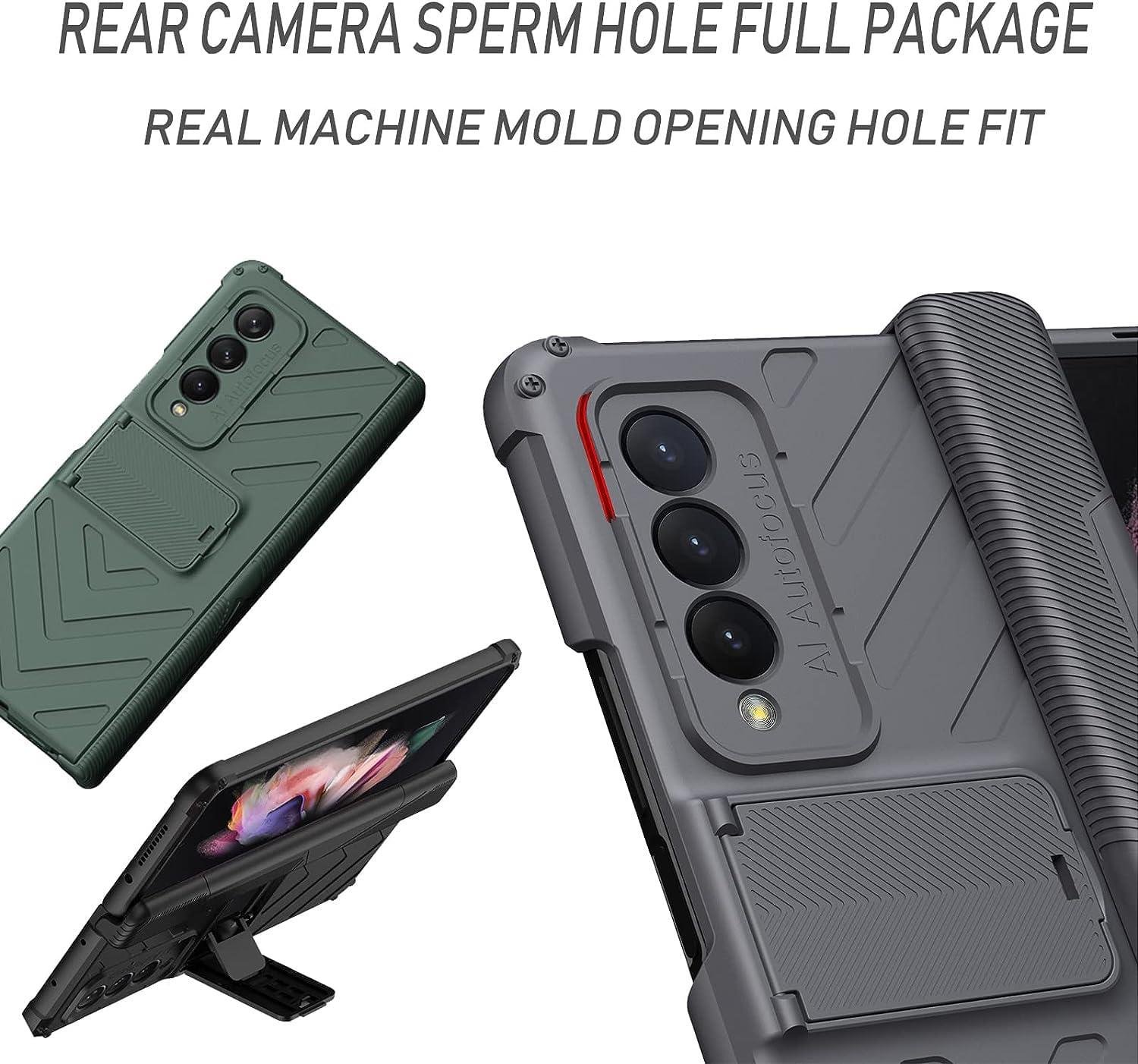 Samsung Galaxy Z Fold 3/4 Case with Stand Adjustable Stand, Magnetic Hinge Cover, Upgrade Drop Shock Resistant Folding Case - Image 5