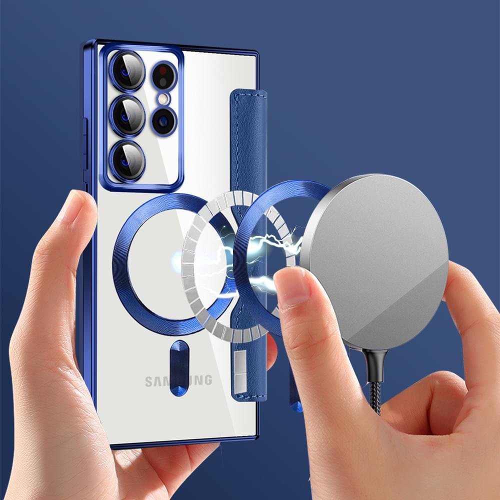 Samsung Galaxy S21/S22/S23 Ultra MagSafe Magnetic Absorption Leather Wallet Flip Case with Lens Protection - Image 10