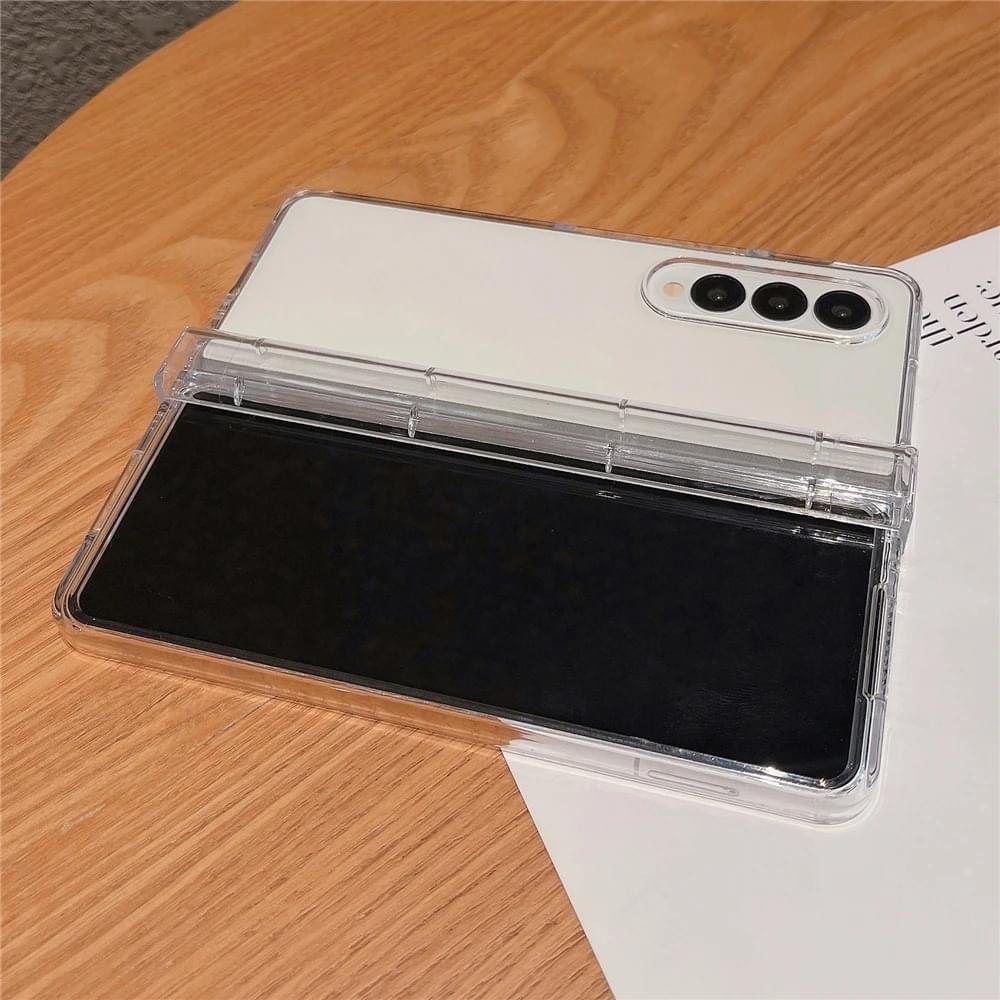 Samsung Galaxy Z Fold 3/Z Fold 4/Z Fold 5 NINKI Crystal Clear Transparent with S Pen Slot Hinge Protective Case - Image 3