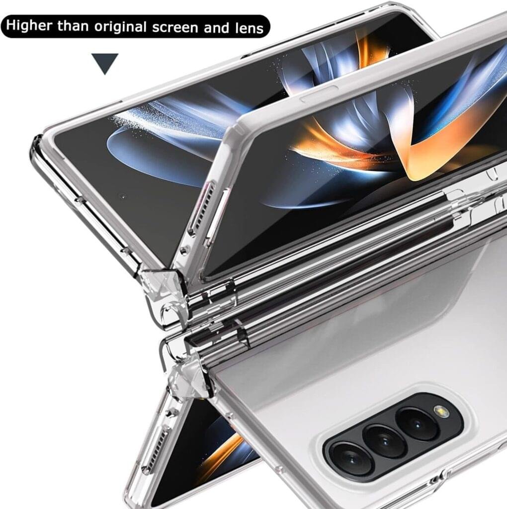 Samsung Galaxy Z Fold 3/Z Fold 4/Z Fold 5 NINKI Crystal Clear Transparent with S Pen Slot Hinge Protective Case - Image 18
