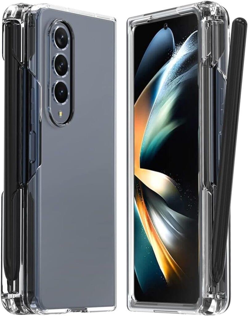 Samsung Galaxy Z Fold 3/Z Fold 4/Z Fold 5 NINKI Crystal Clear Transparent with S Pen Slot Hinge Protective Case - Image 9