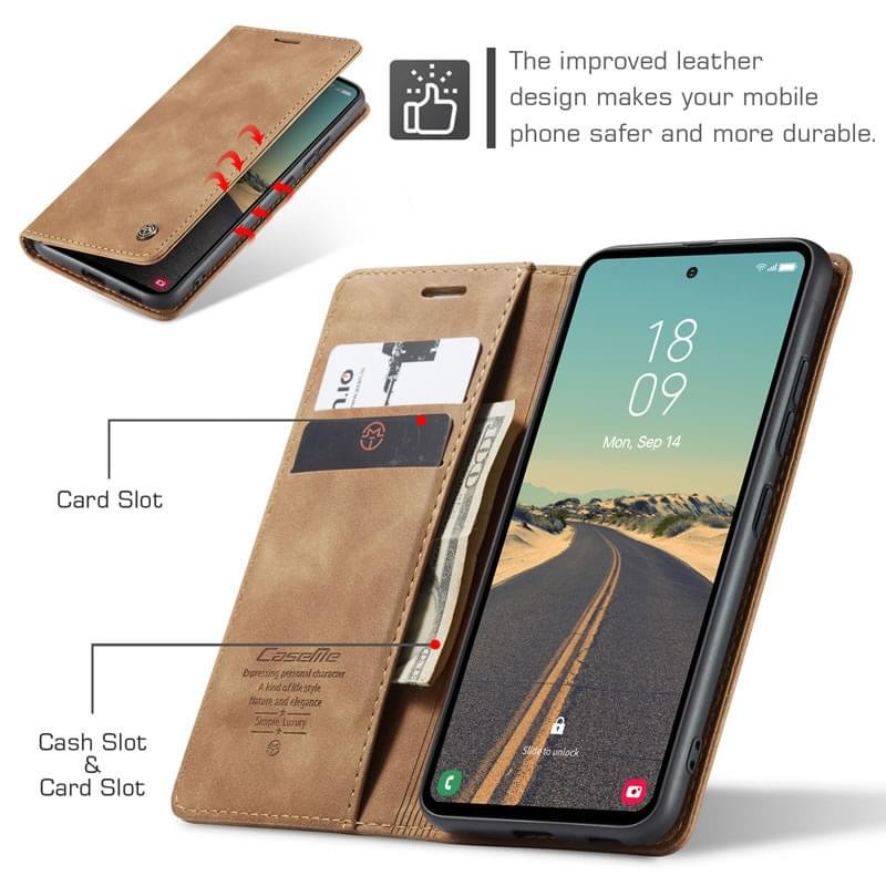 Samsung Galaxy S23 Series CaseMe Leather Flip Cover with Wallet Slots - Image 11