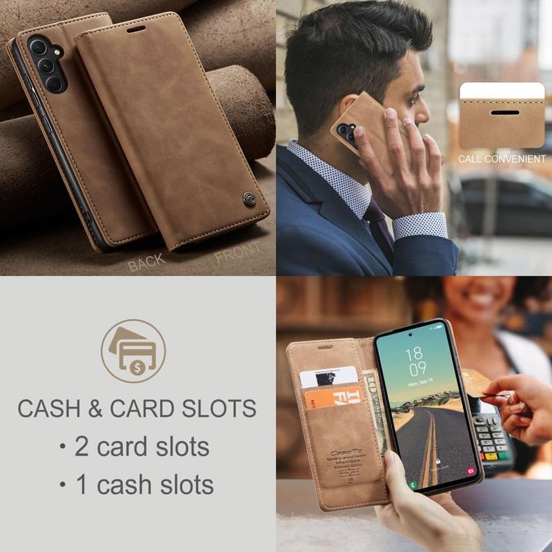 Samsung Galaxy S23 Series CaseMe Leather Flip Cover with Wallet Slots - Image 13