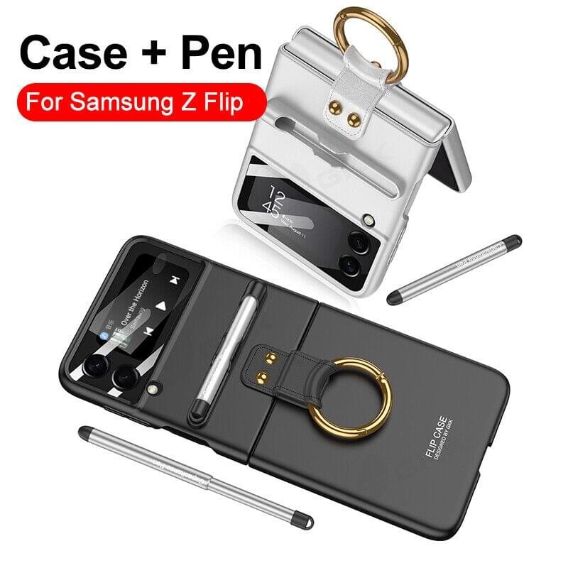 GKK Original Phone Case with Capacitance Pen Cover for SAMSUNG GALAXY FLIP 3/4 5G SERIES - Image 3