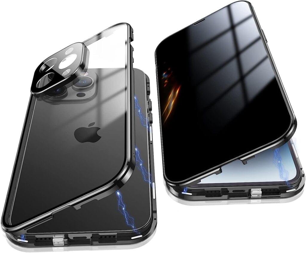 iPhone 13/14/15 Series Magnetic Double Sided Clear Tempered Glass Full Protective Case - Image 4