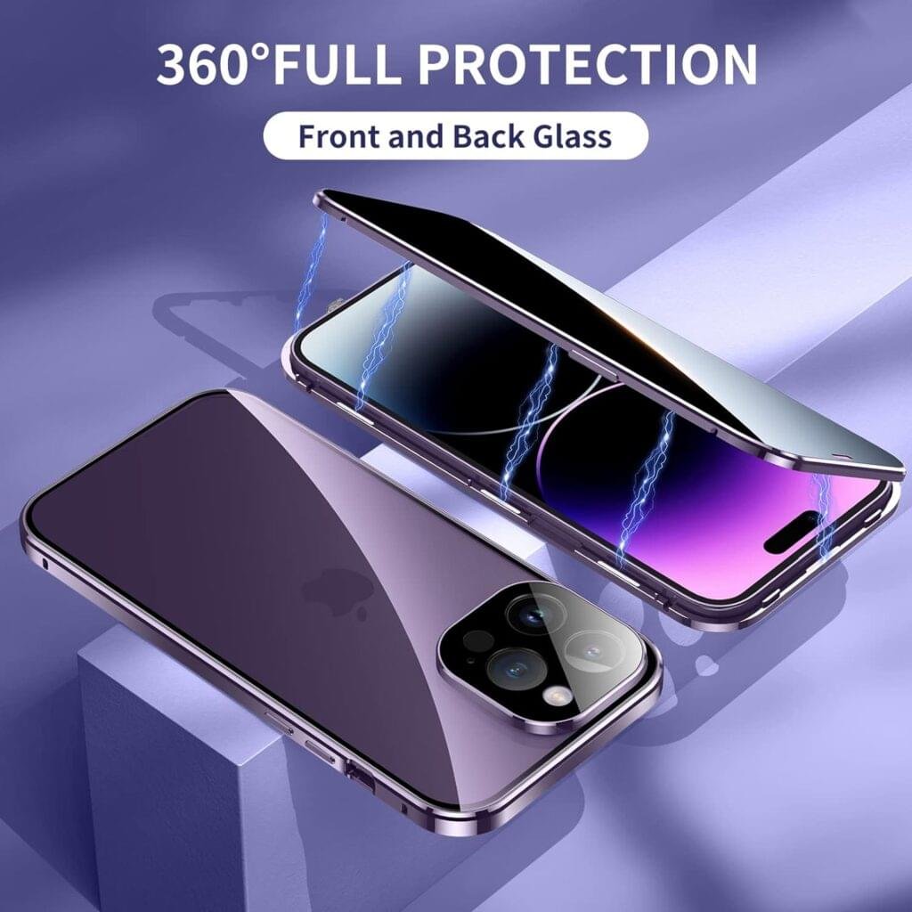 iPhone 13/14/15 Series Magnetic Double Sided Clear Tempered Glass Full Protective Case - Image 10
