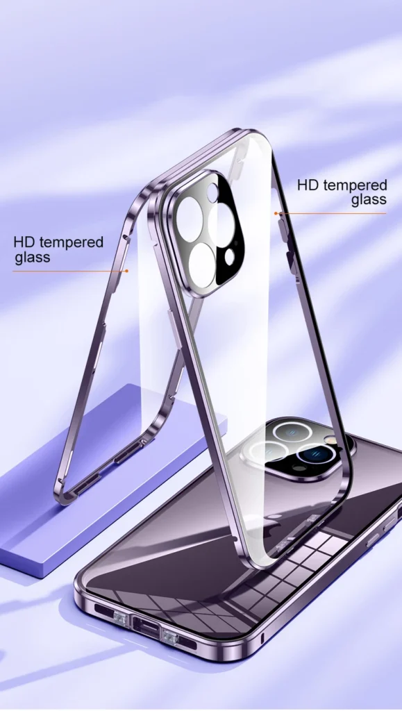 iPhone 13/14/15 Series Magnetic Double Sided Clear Tempered Glass Full Protective Case - Image 8