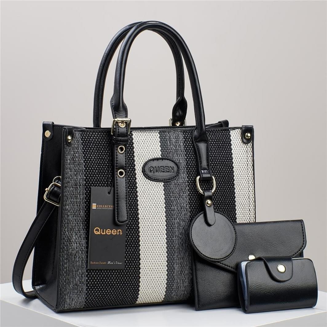 New 2024 Designer Queen 3 in 1 Contrast Color Crossbody Satchel Shoulder Bag - Image 8