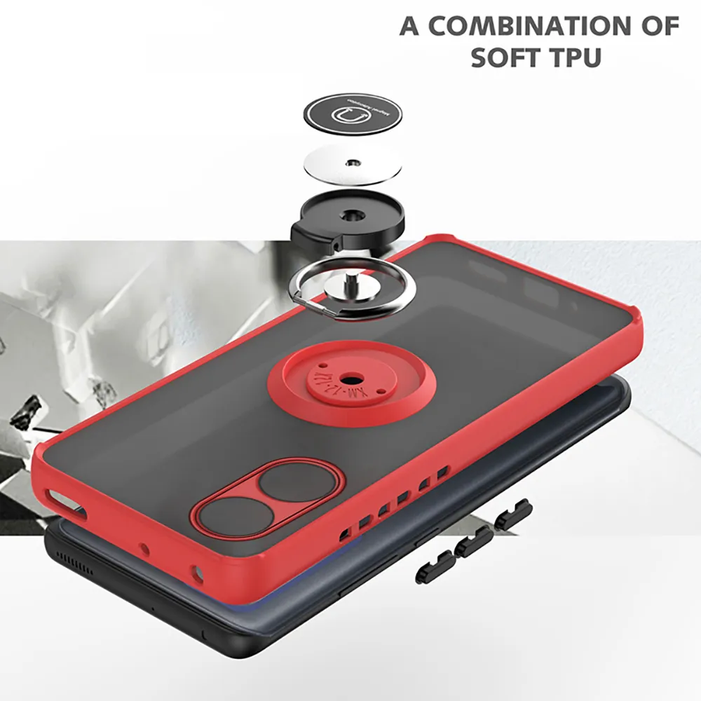 Oppo Reno 10 / 10 Pro Shockproof Frosted Matte Case With Ring Holder - Image 7