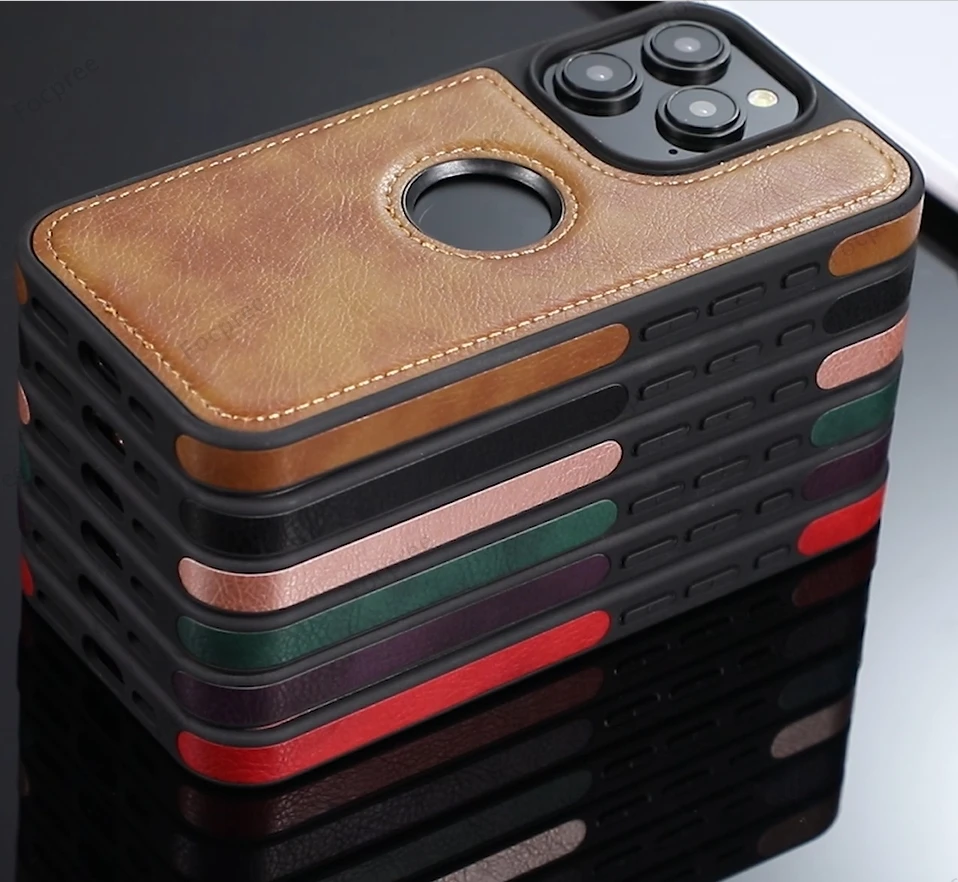 Luxury Premium PU Business Style Leather Stitching Case Cover For iPhone Series - Image 8