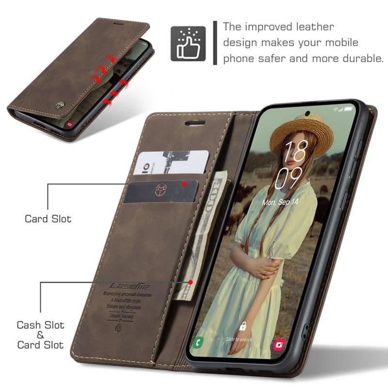 Samsung Galaxy A25/A35/A55 5G Series CaseMe Leather Flip Phone Case - Image 8