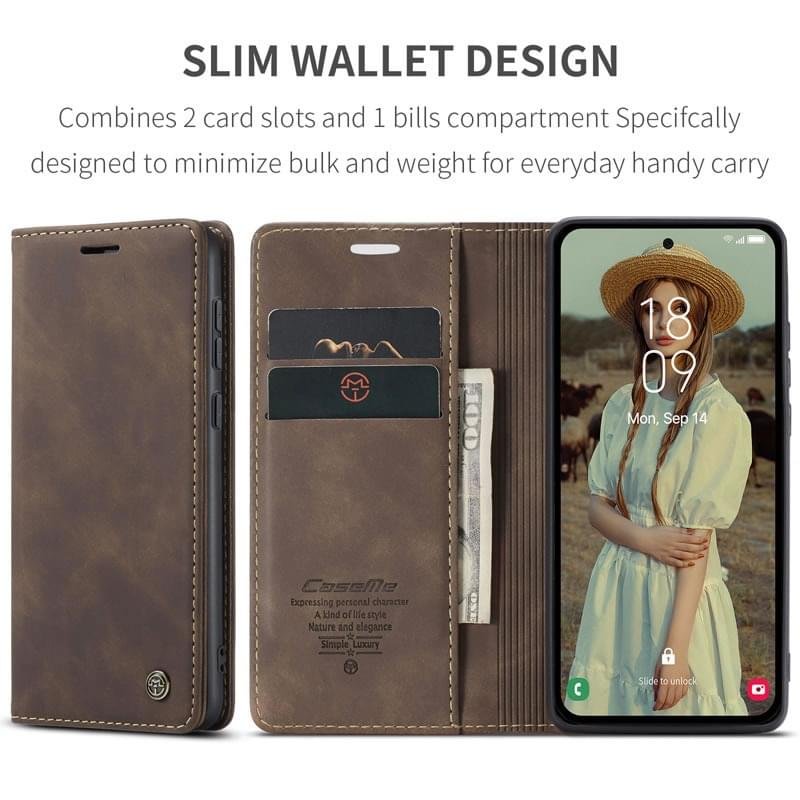 Samsung Galaxy A25/A35/A55 5G Series CaseMe Leather Flip Phone Case - Image 9