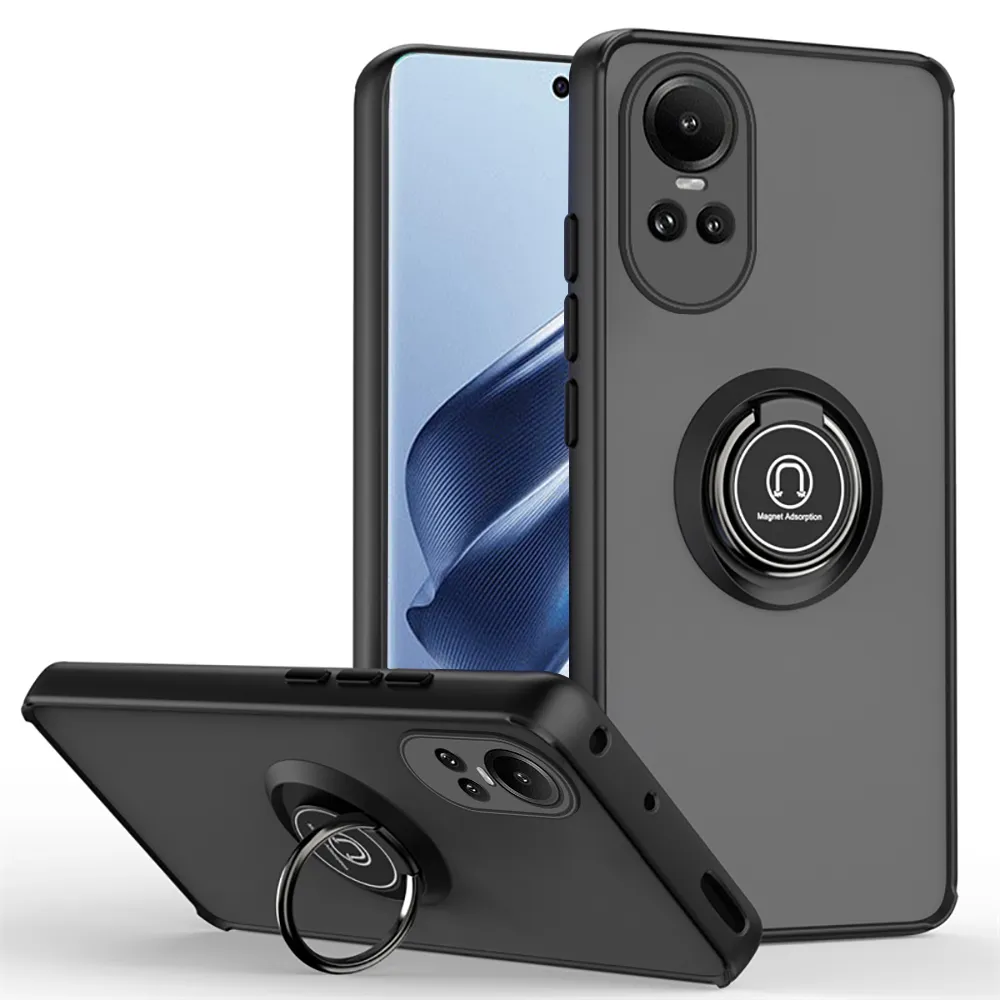 Oppo Reno 10 / 10 Pro Shockproof Frosted Matte Case With Ring Holder