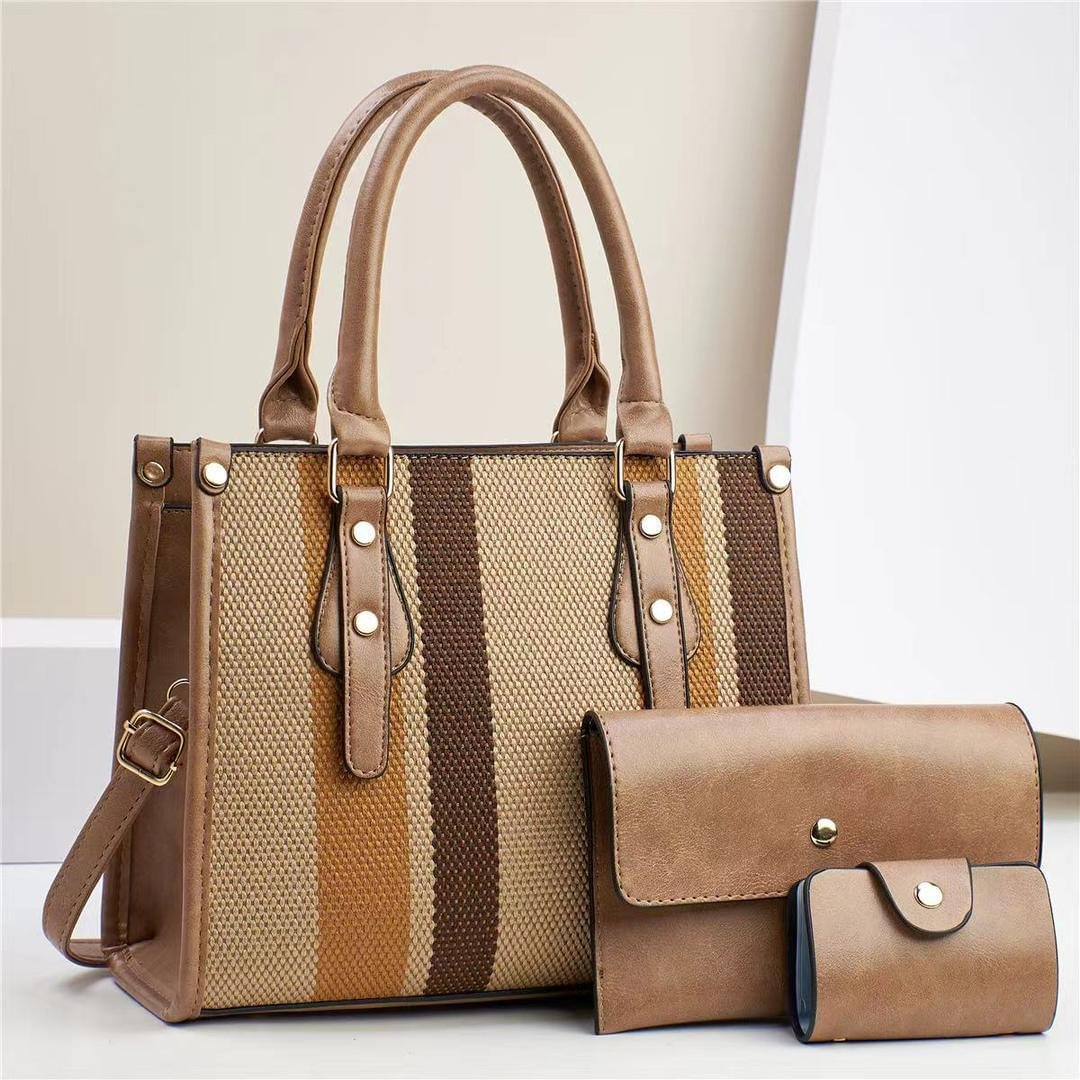 QUEEN 3 Piece Hot Sale contrast color Tote fashion hand bag - Image 6