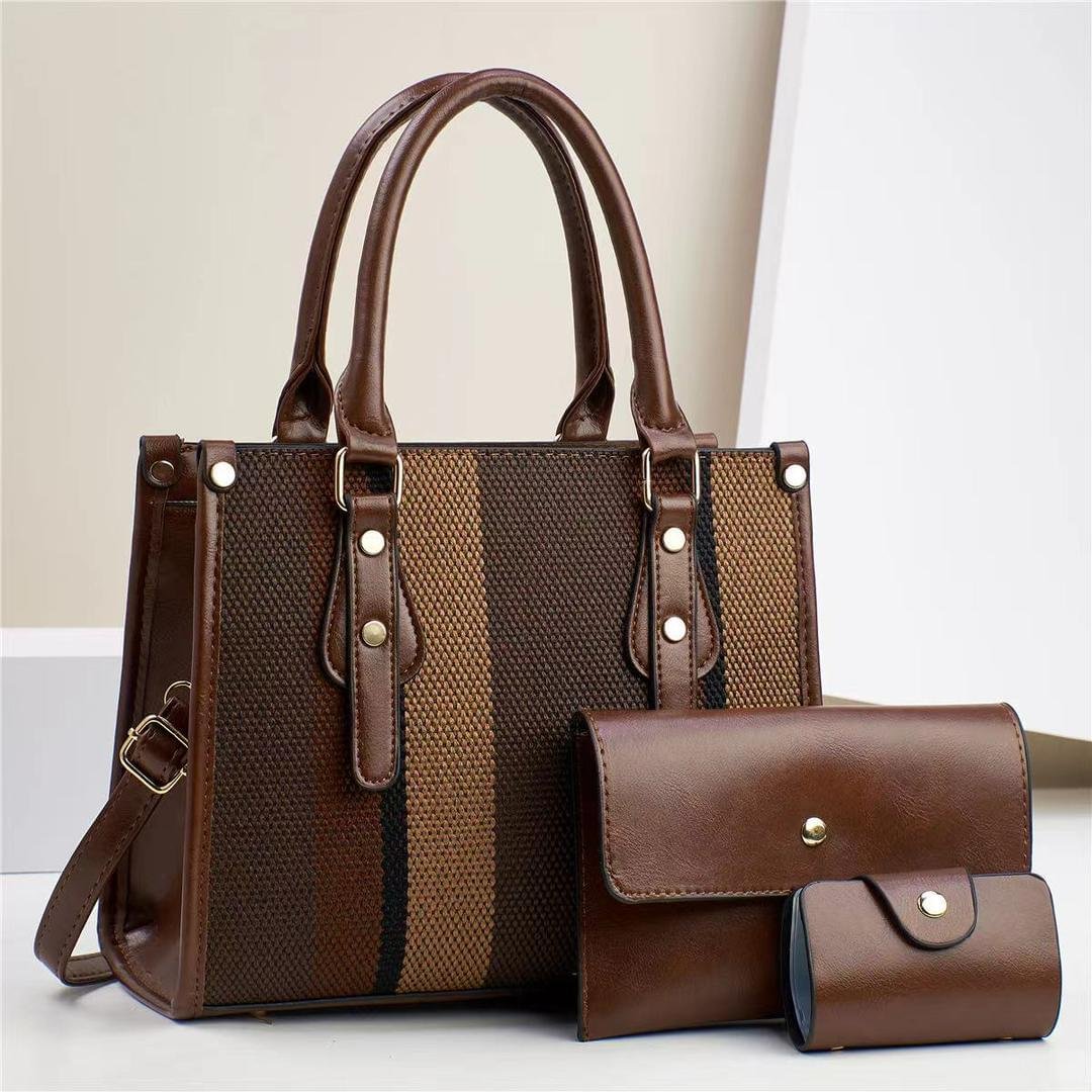 QUEEN 3 Piece Hot Sale contrast color Tote fashion hand bag - Image 5