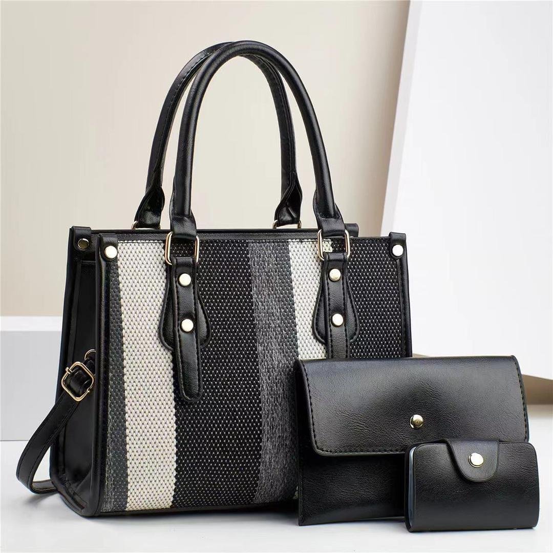 QUEEN 3 Piece Hot Sale contrast color Tote fashion hand bag - Image 2