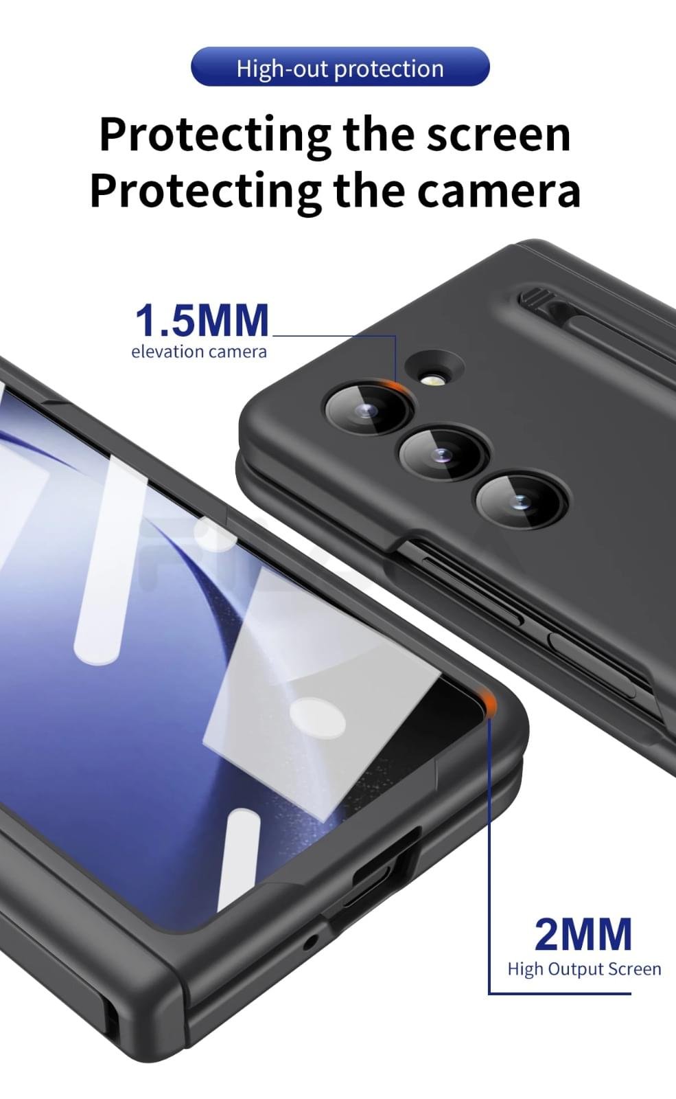 Samsung Galaxy Z Fold 5 & 6 Protective Case with Stylus Holder and Stylus Pen - Image 4