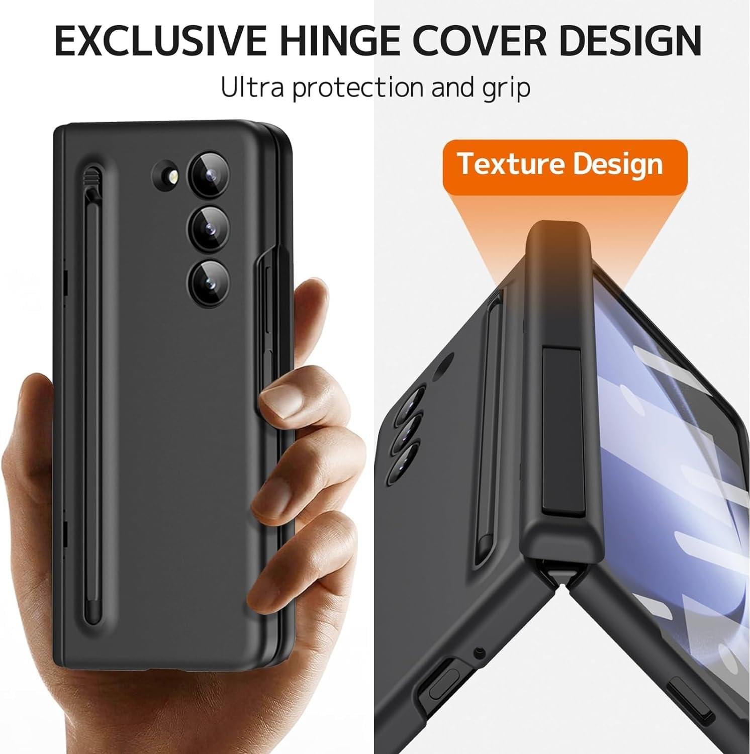 Samsung Galaxy Z Fold 5 & 6 Protective Case with Stylus Holder and Stylus Pen - Image 11