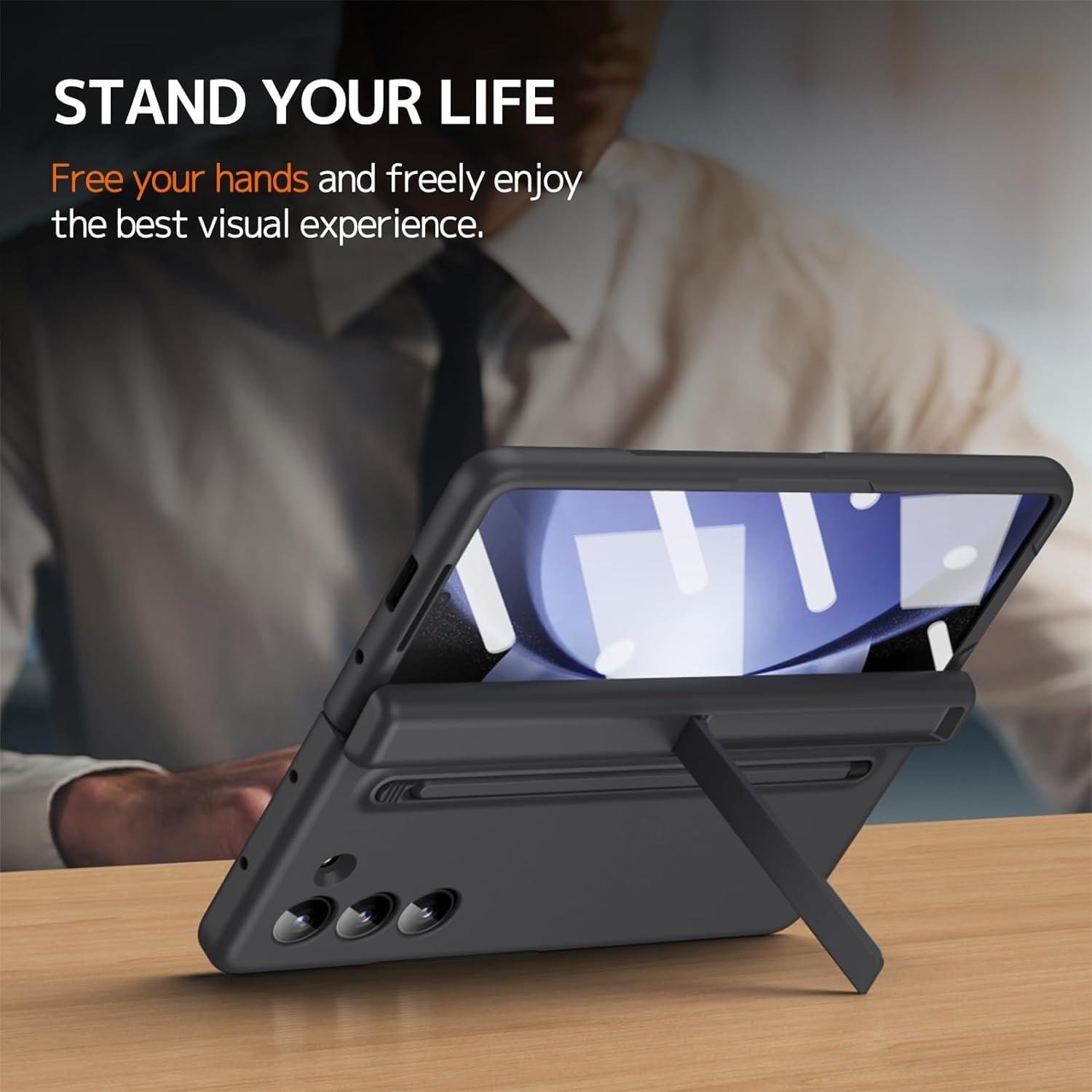 Samsung Galaxy Z Fold 5 & 6 Protective Case with Stylus Holder and Stylus Pen - Image 7