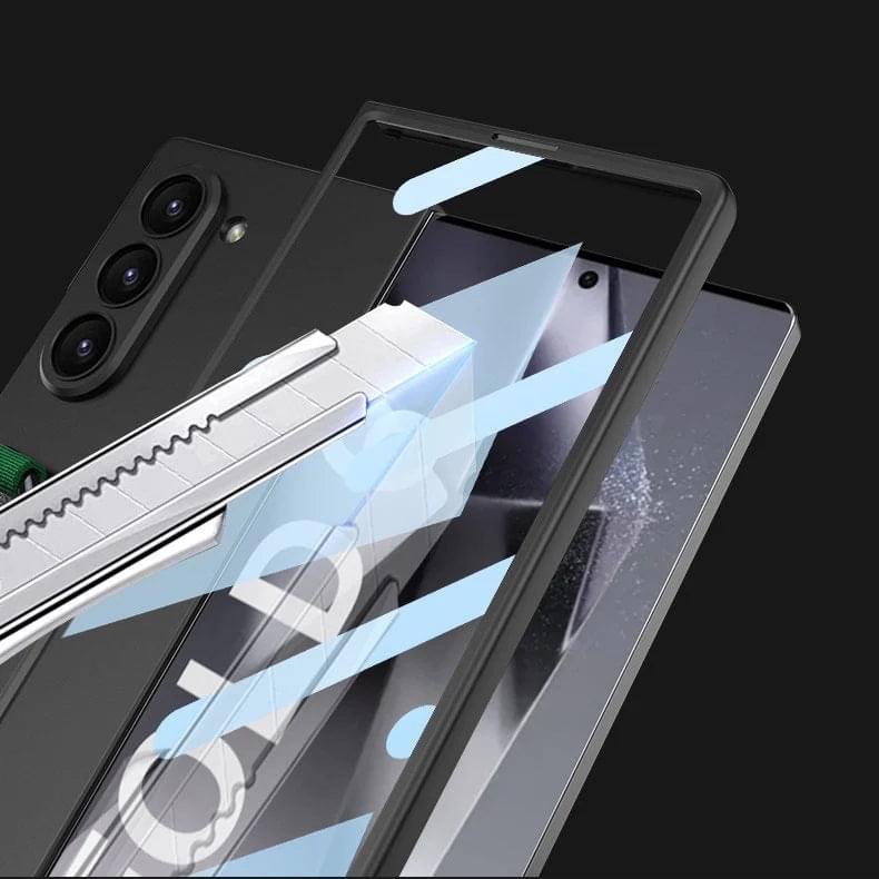 Samsung Galaxy Fold 5/6 Case with Wristrap, Supports Wireless Charging Camera Screen Protector Full Body Shockproof Case - Image 15