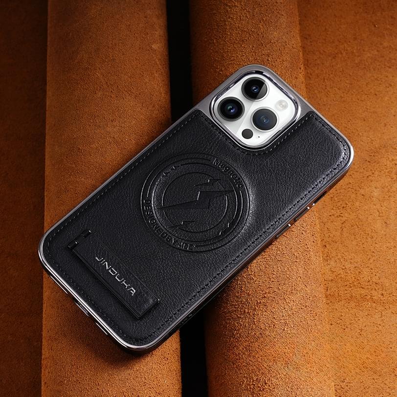 Magnetic Wireless Charging Kickstand Leather Case for iPhone Series Invisible Bracket Skin Feeling Slim Cover - Image 2