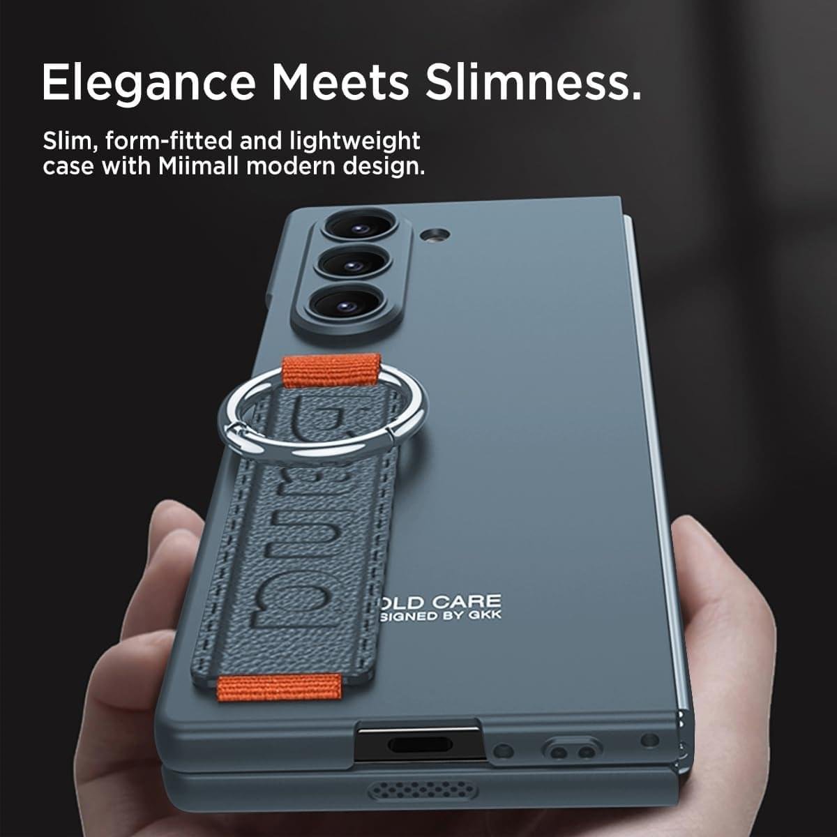 Samsung Galaxy Fold 5/6 Case with Wristrap, Supports Wireless Charging Camera Screen Protector Full Body Shockproof Case - Image 16