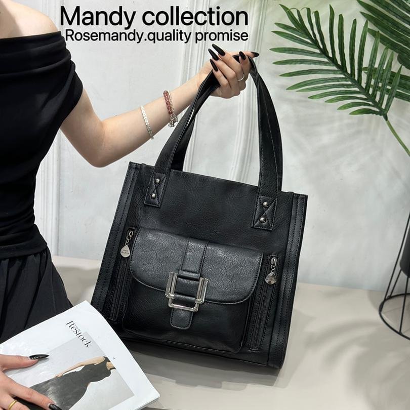 Modern Design Classic Retro Casual Large Capacity Rose Mandy Top Grain Leather Handbag - Image 13
