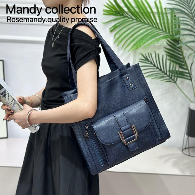 Modern Design Classic Retro Casual Large Capacity Rose Mandy Top Grain Leather Handbag - Image 12