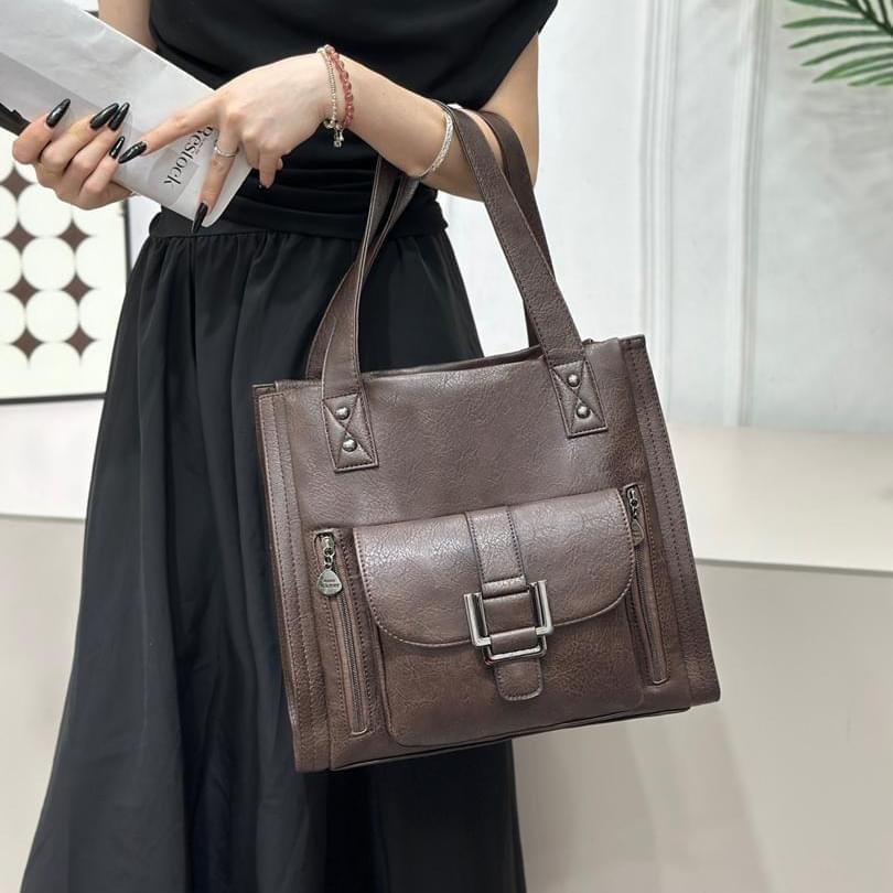 Modern Design Classic Retro Casual Large Capacity Rose Mandy Top Grain Leather Handbag - Image 10