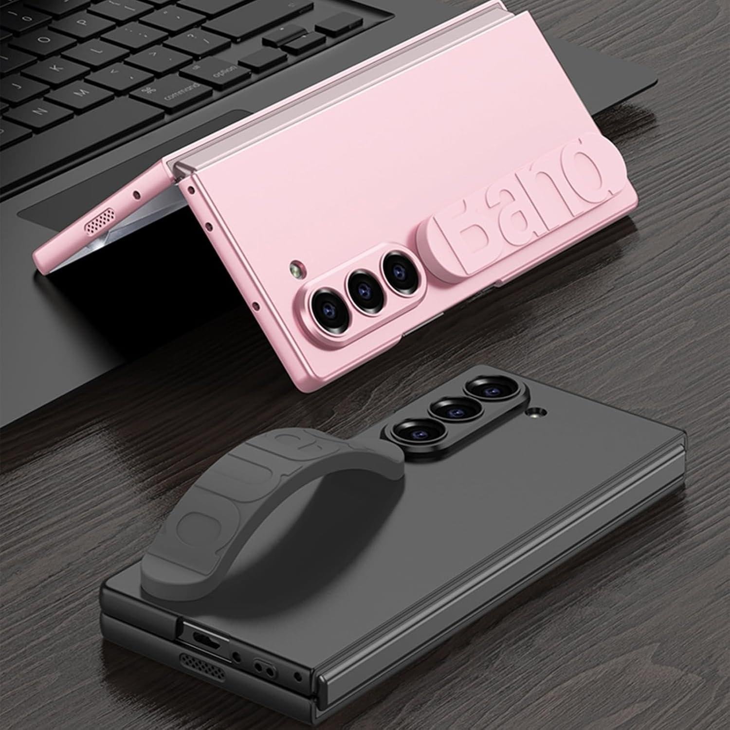 Samsung Fold 6 GKK Matte Finish Slim Band Silicone Protective Case with Finger Strap & Built-in Screen Protector - Image 12