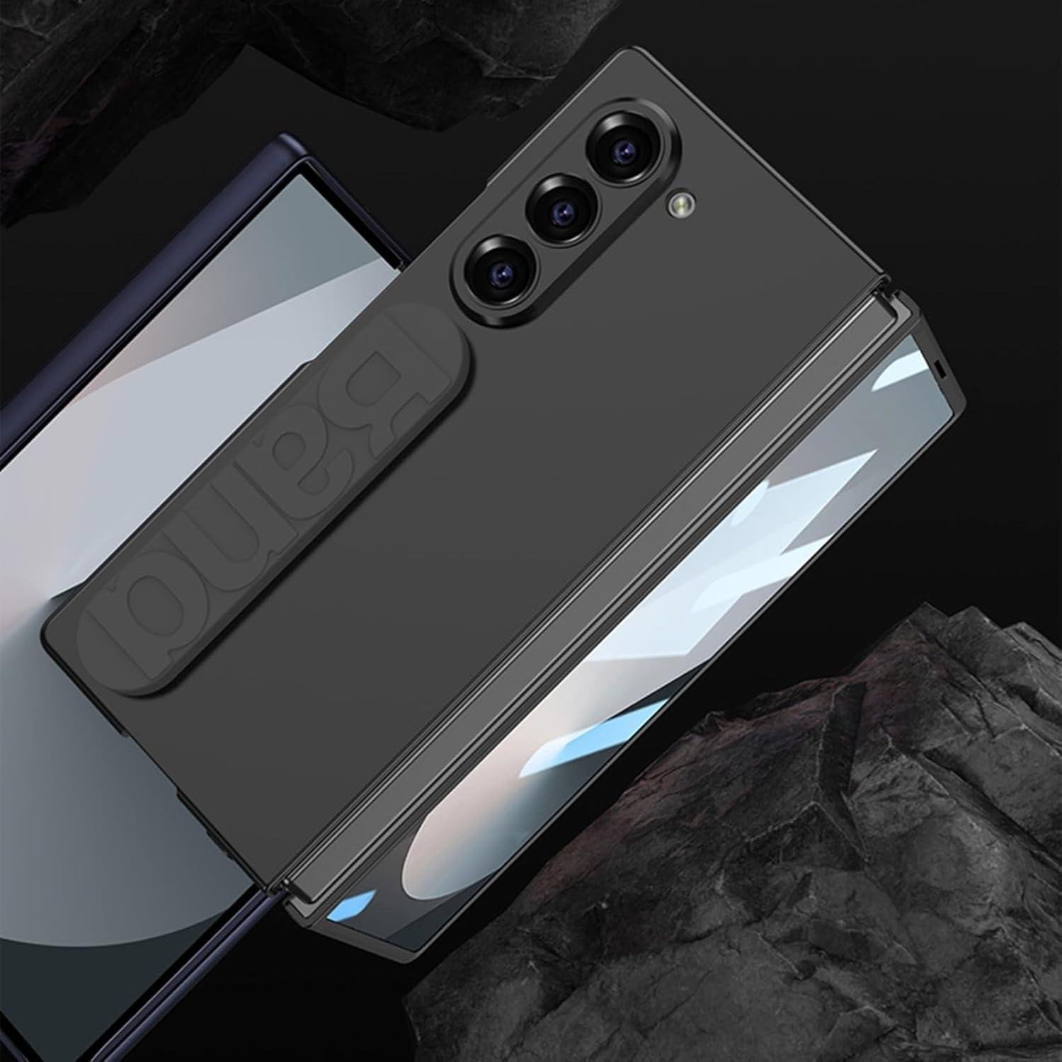 Samsung Fold 6 GKK Matte Finish Slim Band Silicone Protective Case with Finger Strap & Built-in Screen Protector - Image 22