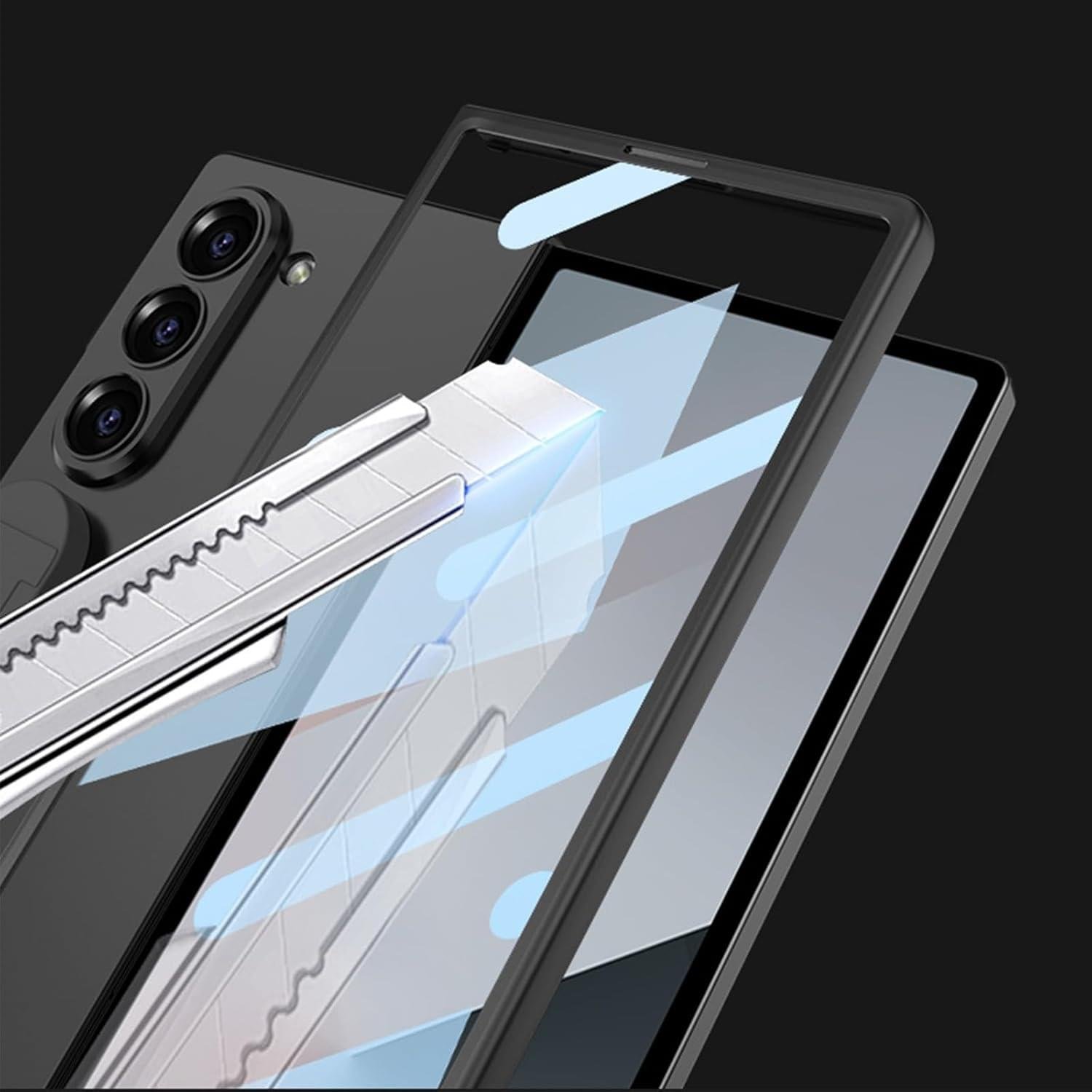 Samsung Fold 6 GKK Matte Finish Slim Band Silicone Protective Case with Finger Strap & Built-in Screen Protector - Image 16