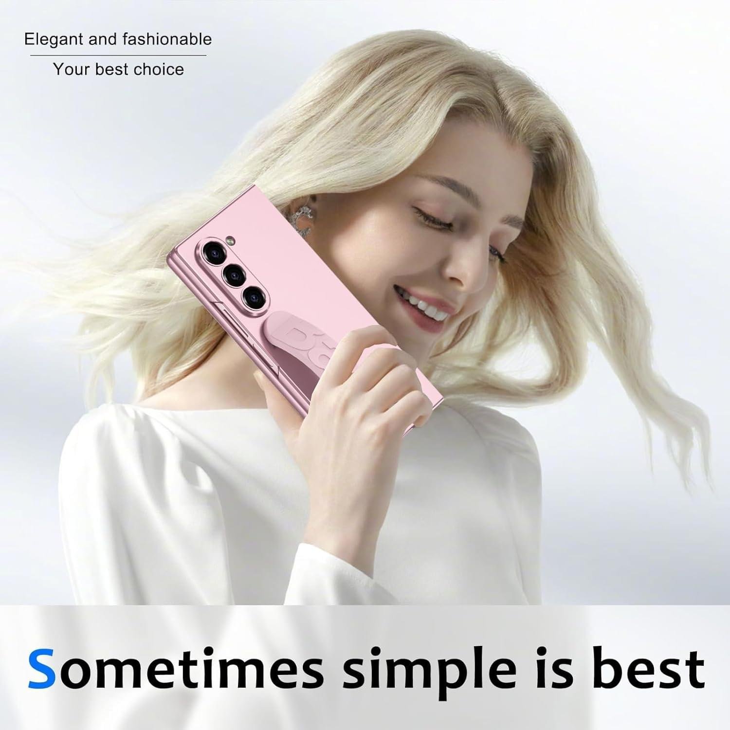 Samsung Fold 6 GKK Matte Finish Slim Band Silicone Protective Case with Finger Strap & Built-in Screen Protector - Image 7