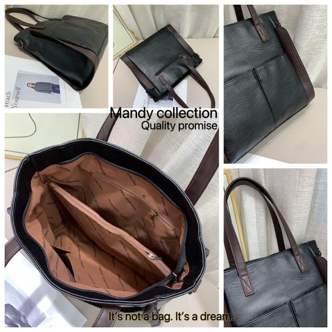 IELGY Fashionable large-capacity Multipurpose Mandy Fashion Grain Leather Crossbody handbag - Image 3