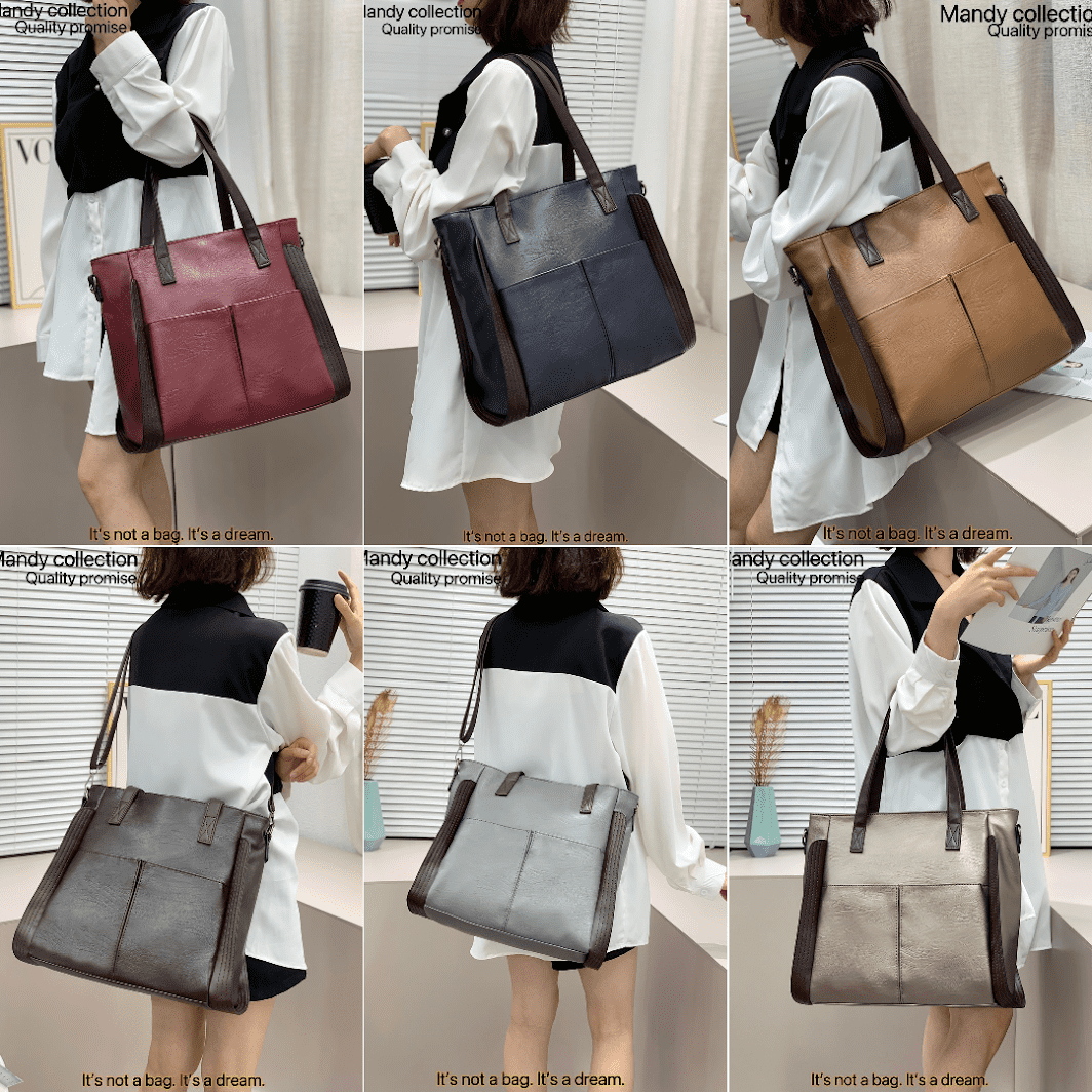 IELGY Fashionable large-capacity Multipurpose Mandy Fashion Grain Leather Crossbody handbag - Image 5