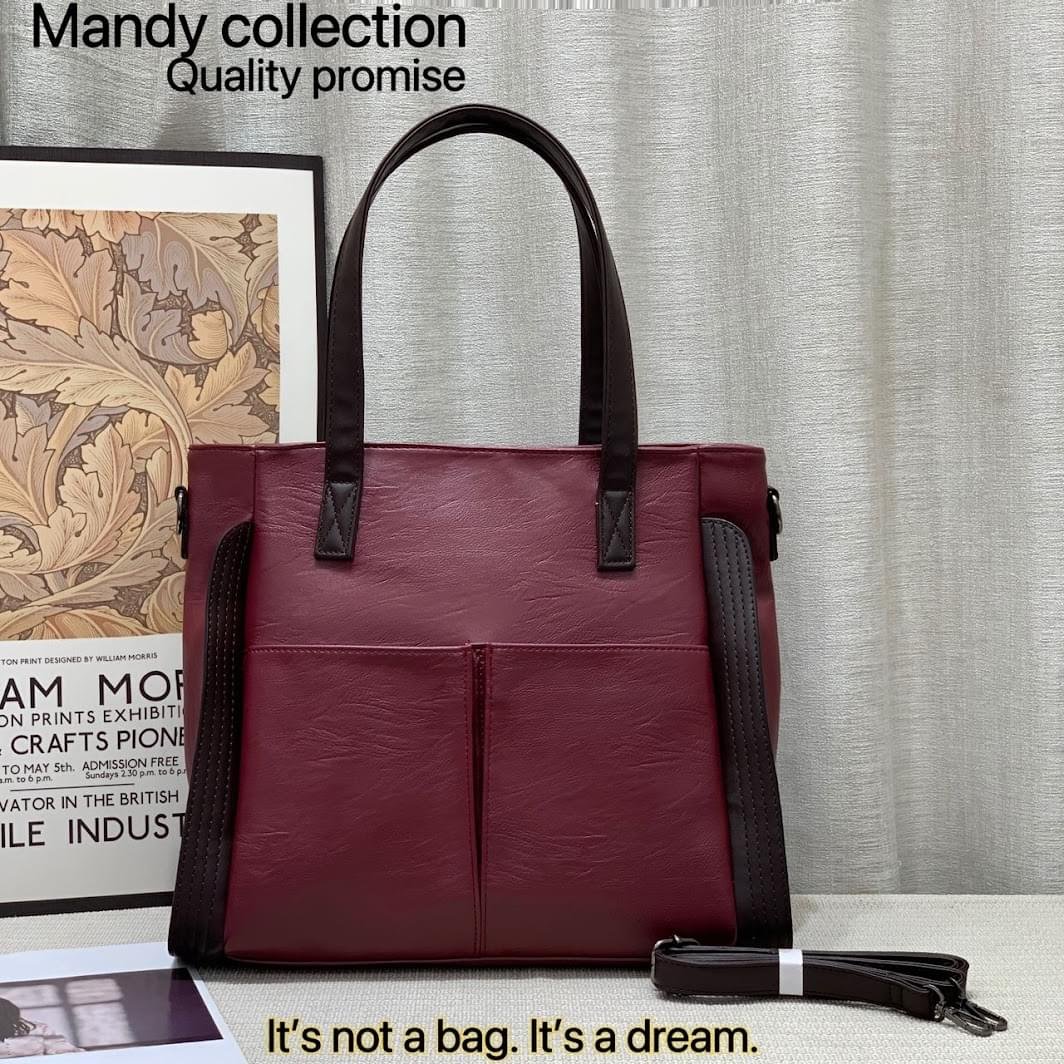 IELGY Fashionable large-capacity Multipurpose Mandy Fashion Grain Leather Crossbody handbag - Image 6