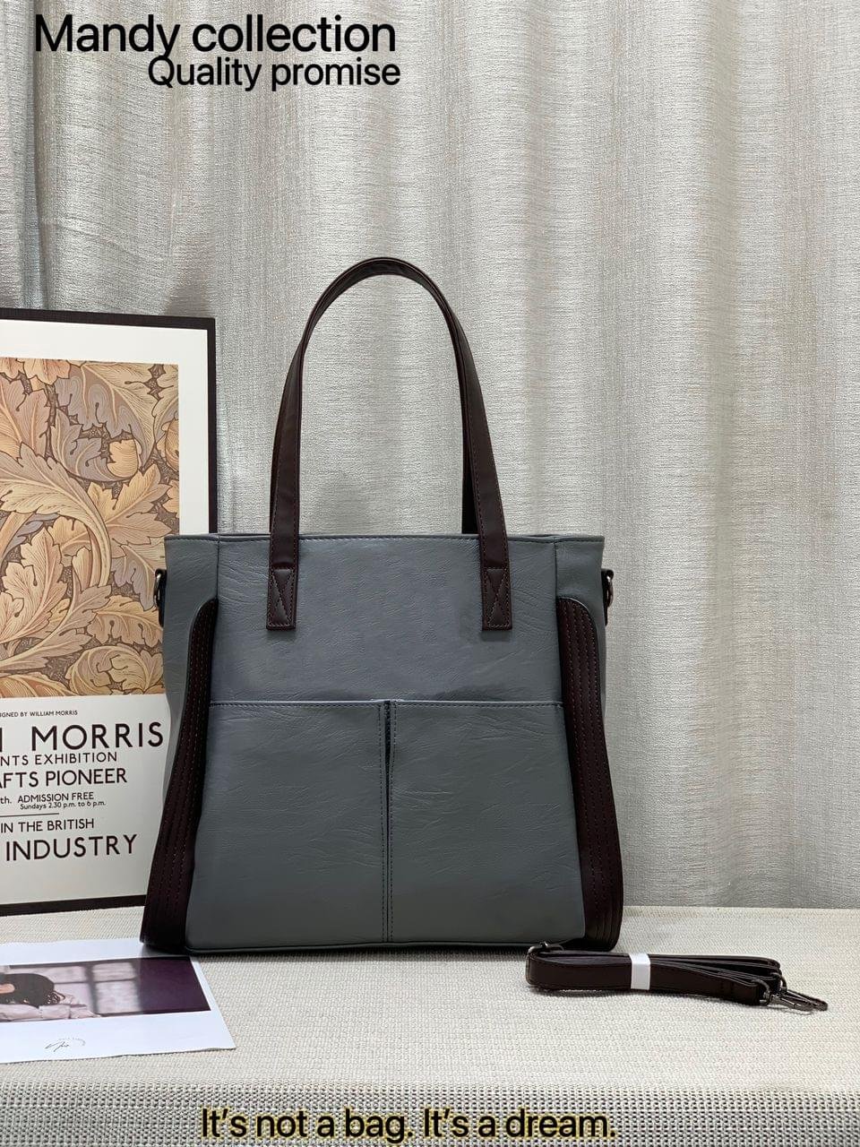 IELGY Fashionable large-capacity Multipurpose Mandy Fashion Grain Leather Crossbody handbag - Image 7