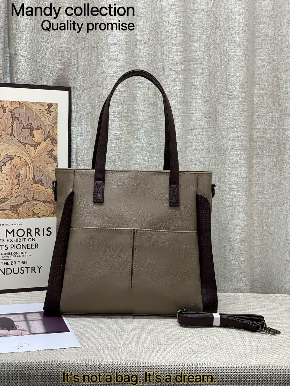 IELGY Fashionable large-capacity Multipurpose Mandy Fashion Grain Leather Crossbody handbag - Image 9