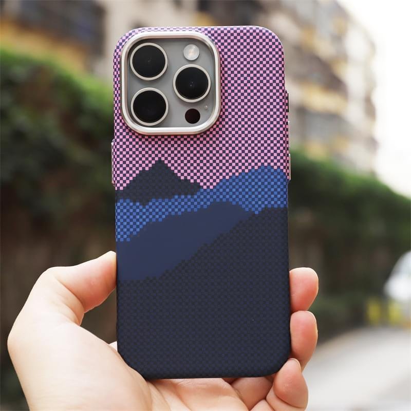 British Style Carbon Fiber Tartan MagSafe Case for iPhone Series - Image 21