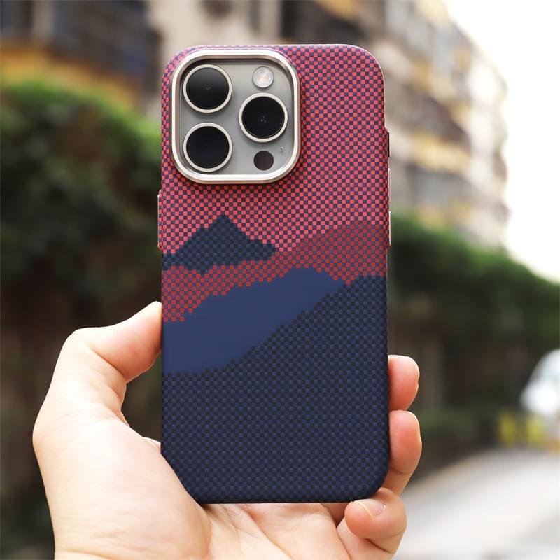 British Style Carbon Fiber Tartan MagSafe Case for iPhone Series - Image 23