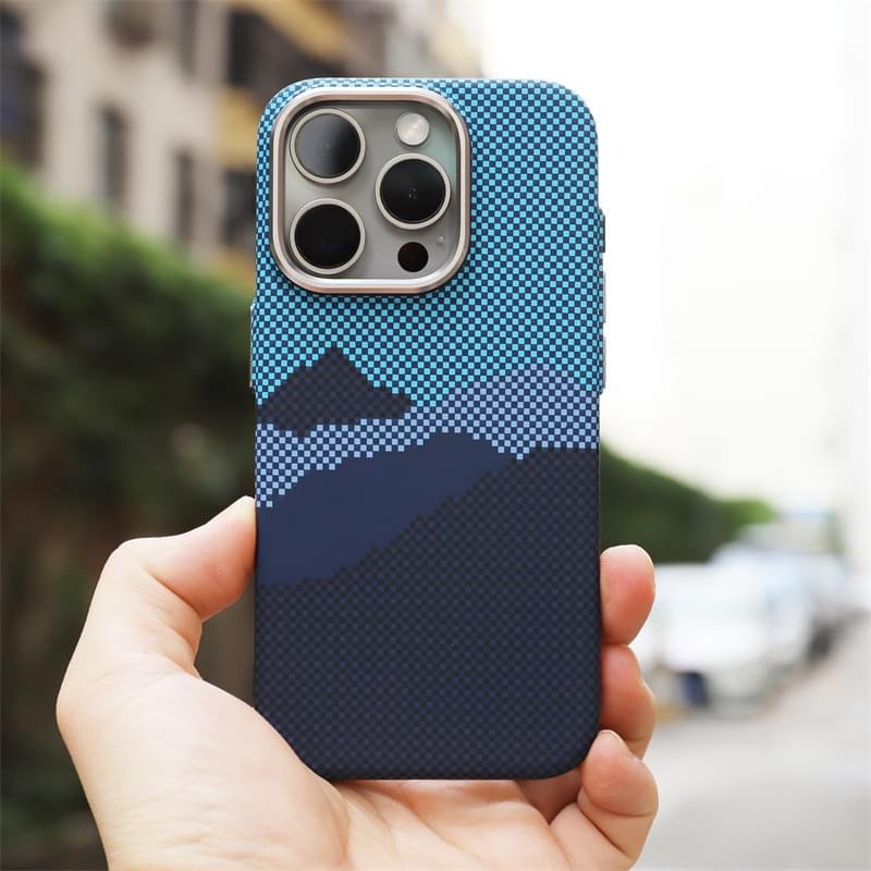 British Style Carbon Fiber Tartan MagSafe Case for iPhone Series - Image 24