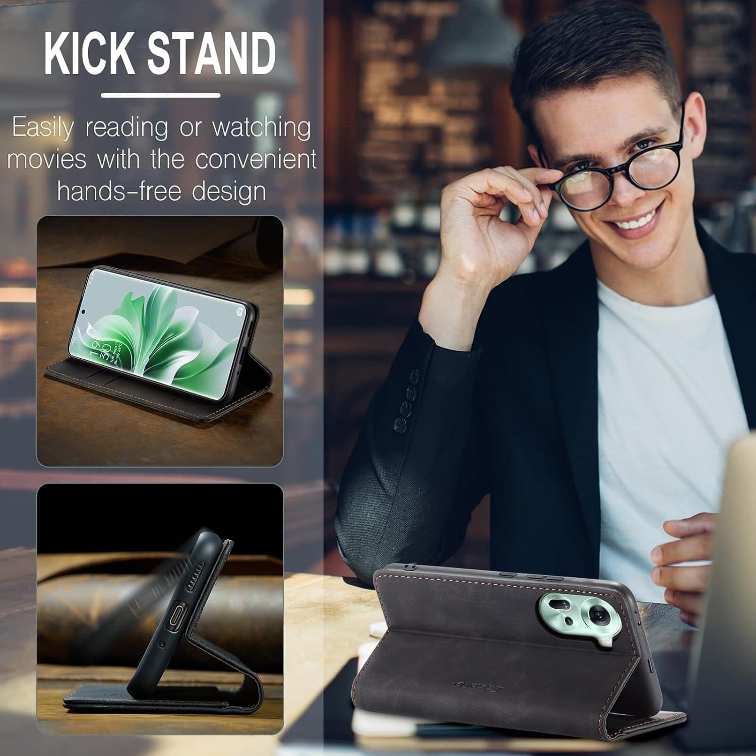 Oppo Reno 11 Pro 5G Series CASEME Premium Quality Leather Flip Cover - Image 12