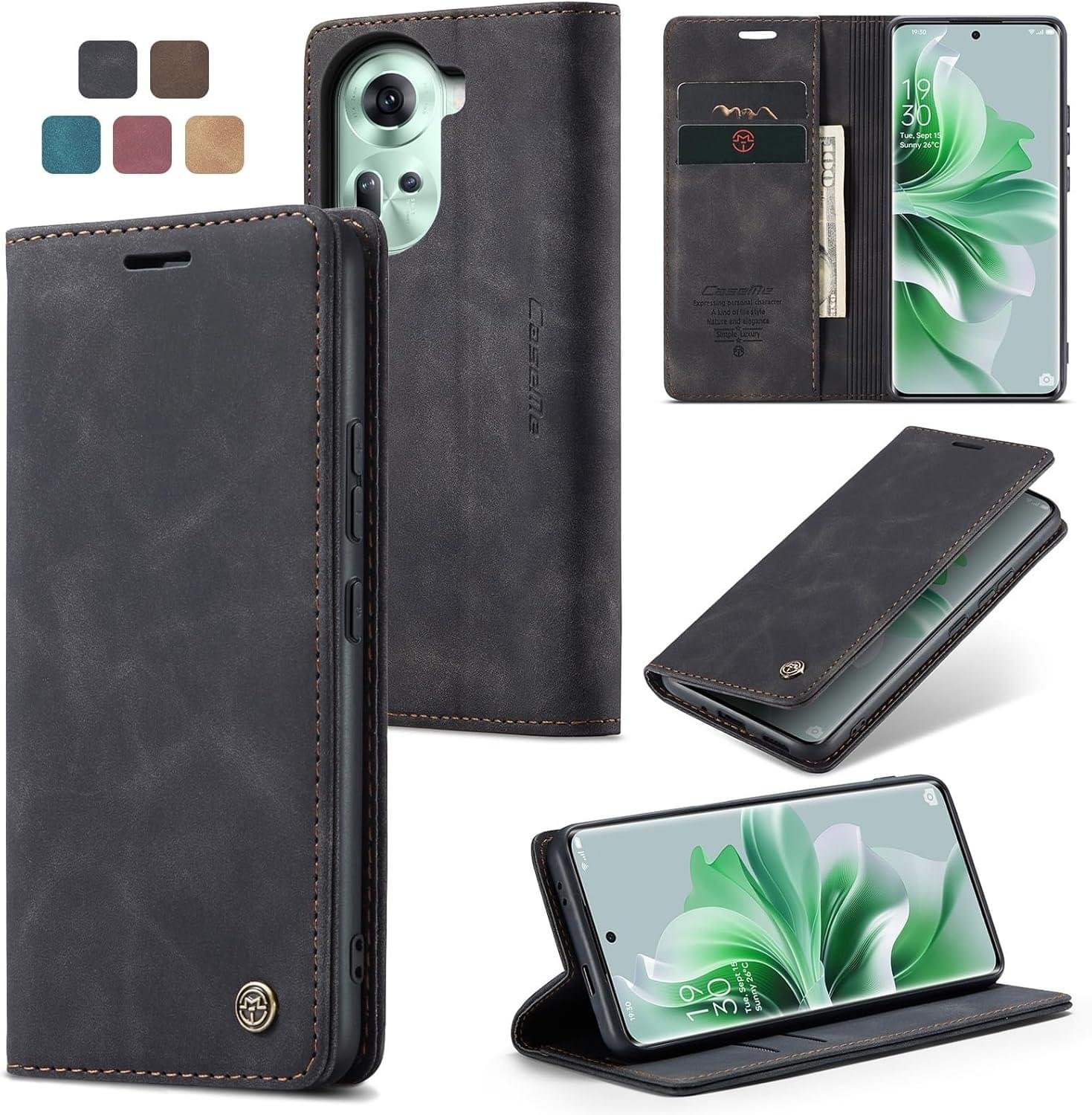 Oppo Reno 11 Pro 5G Series CASEME Premium Quality Leather Flip Cover