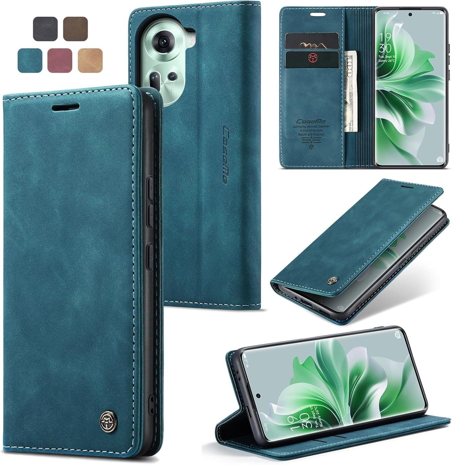 Oppo Reno 11 Pro 5G Series CASEME Premium Quality Leather Flip Cover - Image 9